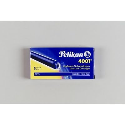PELIKAN Lot de 5 Etuis de 5 Cartouches d'encre longues 4001 GTP/5 Bleu royal