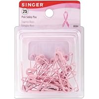 Singer Rosa cáncer de mama conciencia seguridad pins, Multisize, 25-Count