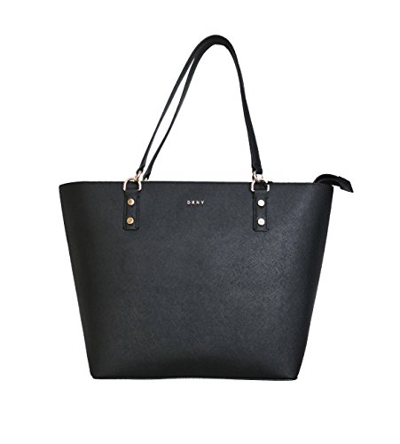 DKNY Women's Black Saffiano Leather Tote Handbag - R74A1167