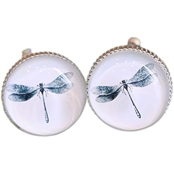 Amazon.de: Glas Schublade Knöpfe mit Libelle Muster, Metall / Glas