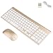 Produktbild longdafei Drahtlose Tastatur und Maus, Kabellose Tastatur und Maus Kompatibel mit Windows, Laptop, Notebook, PC, Desktop, UK-Layout(Gold)