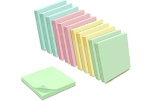 WAYTEX 1200 Notes Autocollantes Repositionnables Couleurs Pastel assorties 12 Blocs de 100 Feuilles 75 x 75 mm – Jaune Bleu Rose Vert