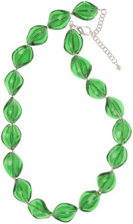 The Jewellery Factory Murano Style 'Emerald' Green Twist Glass Bead Necklace of 44cm+6cm extender