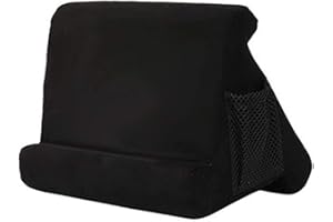 ZAJCI Pad Pillow - Support de Tablette Souple avec Poche en Filet - Support Universel Multi-Angle de Tablette Lit, Support pour Tablette Smartphones Livres Magazines Liseuse (Noir)