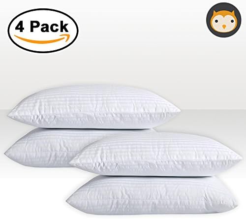 100% Polyester Fabric Hotel Quality Pillows, Super Plush Down Alternative Pillow, Better Sleeping High Quality Hypoallergenic Bed Rest Sleeping Pillow, 4-Pack
