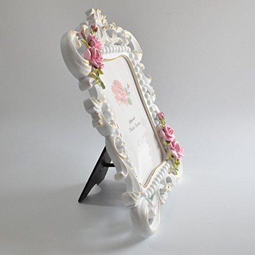 Giftgarden 13×18 Bilderrahmen mit Perlen und Rosen weiß - 3
