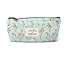 Leegoal Elegant Canvas Pastorable Floral Pen Pencil Pouch with Zipper Closure,Light Blue and Pink