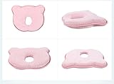 Happy Cherry Babykopfkissen gegen Plattkopf / Baby Kopfkissen gegen Verformung des Hinterkopfs / Babykissen aus Memory Foam für den Halswirbel, Viskoelastischer Schaum – Bärchen Hellblau, Beige oder Rosa - 2
