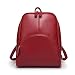 Produktbild Meaeo Student Tasche Mode Neue Doppel Schultertasche Kurze Reisen Big Rucksack Reine Farbe Damen Freizeit Tasche, Claret