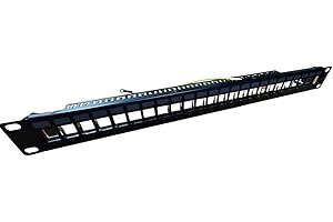 ‎G-TELWARE G-TELWARE® Port Patchpanel Patchfeld Modular für Keystone Module 1 HE 19" Zoll Rackeinbau Kompatibel CAT5 CAT6 CAT7 CAT8 LAN Net