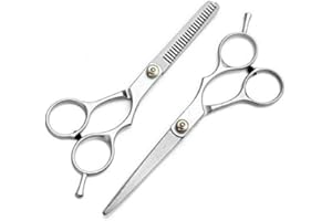 SUPERGIFT.COM Professional Barber Set of Scissors and Hair Comb for Hairdressing, Hair Cutting, Thinning and Texturizing Perfect for Salon and Home Use… (Scissors Set of 2)