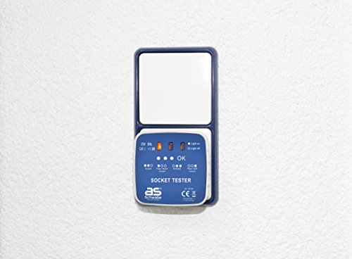 as – Schwabe Steckdosen-Tester, Phase / Null-Leiter / Erde Anschluss-Prüfstecker für Schuko, 1 Stück, weiß, 45100 - 4