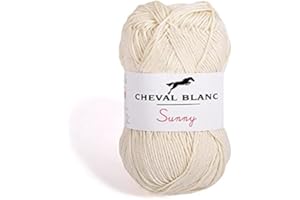 Laines Cheval Blanc - SUNNY fil à tricoter 100% coton 50g - Idéal pour le tricot été et tous vos loisirs créatifs