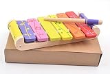 B&Julian® Kinder Xylophon Holz 6 Klangplättchen Instrument Musikspielzeug Glockenspiel für Kinder ab 18 Monate - 