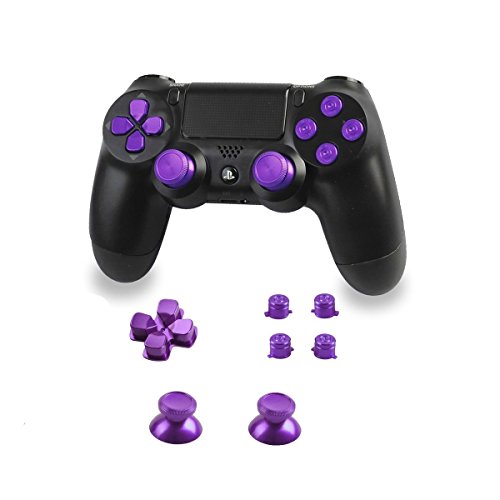 Preisvergleich Produktbild Skins4u Playstation 4 Dualshock 4 Controller Aluminum Buttons Bullet Tasten Knöpfe Ersatzteile für PS4 Controller violet
