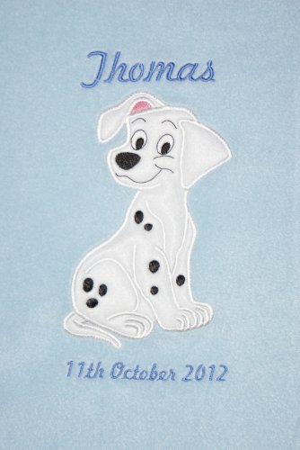 101 Dalmatians Luxury Personalised Disney Applique Super Soft Fleece Baby Blanket