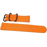 DaLuca zweiteiliges NATO Uhrenarmband aus Ballistischem Nylon - Orange (PVD Schnalle): 22 mm