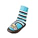 Moolecole Baby Boys Girls Moccasins Socks Toddler Socks Kids Antiskid Stockings Baby Shoes Slippers Infant Socks Non-skid Floor Socks Striped Car Boy 17cm