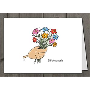 Glückwunschkarte + Briefumschlag + Adressaufkleber 