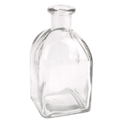 12 x Glasflaschen in dekorativer, quadratischer Form H 13 cm Tischvasen Glasvasen - 2