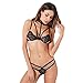 Price comparison product image Yukong Sexy Lingerie, Women's Sexy Corset Lace Push Up Top Bra+G-String Temptation Underwear Set (M, Black)