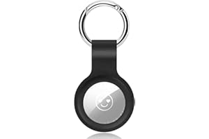 Nepfaivy Llavero Funda para Airtag Apple - Funda de Cuero con Llavero para Localizador Airtag, Funda Protectora para Airtag Anti-Perdida Anti-Rasguños GPS, Negro