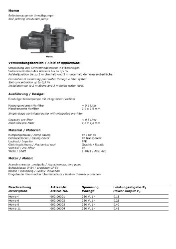 Schwimmbadpumpe – „Speck“ Home 8 – 230 V – 0,40 kW - 2