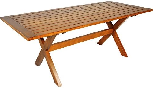 Teak Garden Table Esstsich Coffee Table Pine Cross Base 200x92x76,5 cm
