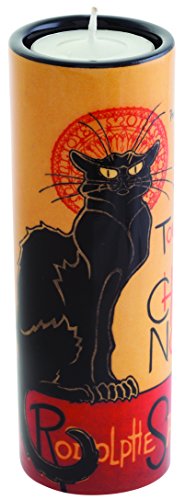 John Beswick Steinlen Le Chat Noir Ceramic Art Tea Light Holder 14 Height x 5 Diameter cms Parastone Dartington