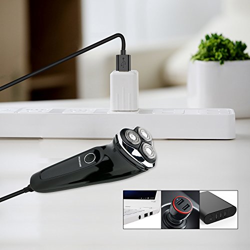 BROADCARE Elektrischer Rotationsrasierer USB Aufladen Wasserdicht Rasierer - 5