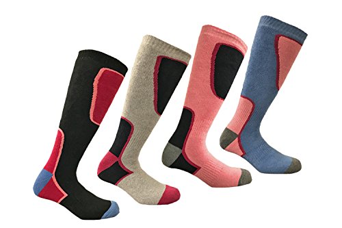 i-Smalls 4 Paires de Chaussures de Ski pour Enfants à Haute Performance Chaussettes Thermiques à Long Manchon