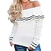Produktbild Damen Bluse, Malloom Damen Langarm Rüschen aus Schulter Gestreift strickenden T-Shirt Bluse TopsFür Geschäft Freizeit Baumwolle lockerfest Tops