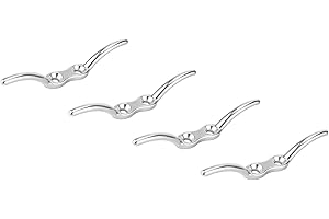 YOUNG WOLF 4 tacchetti per corda da barca in acciaio inox da 11,5 cm, grado 316, doppio corno, decorazione per la casa e artigianato a tema marinaro/nautico, fissaggio per barche con viti di montaggio
