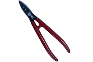 Gifaz Cesoia Made in Italy per Orefice Elettricista con Gambo Aperto Isolato (Lama Retta Brunita | Filo Microdentato a Coltello | Gambo Aperto, 18,5 cm)