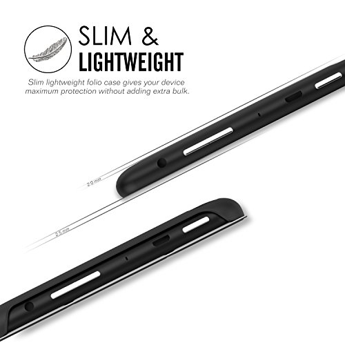 MoKo Fire 7 2015 Hülle – Ultra Slim Lightweight Schutzhülle Smart Cover Case mit Standfunktion für Amazon Fire 7.0 Zoll (5. Generation – 2015 Modell) Tablet, Schwarz - 9