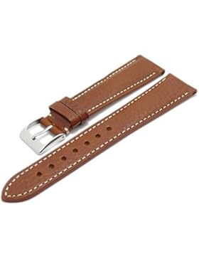 Meyhofer Uhrenarmband Tampico 20mm mittelbraun Leder genarbt helle Naht MyPlklb3022/20mm/mbraun/hN