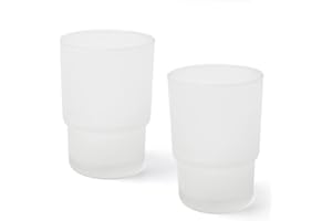 ‎JOEJI'S KITCHEN Joejis Zahnbürstenhalter Wand Ersatz Zahnbürstenbecher aus Milchglas 2er Set - Hygienischer Zahnputzbecher Glas für Zahnputzbecherhalter ohne Bohren sowie Becher und Zahnpastahalter