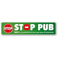 1 x autocollant stickers Vert STOP PUB / PAS DE PUBLICITÉ Boîte aux lettres LA POSTE Anti Spam