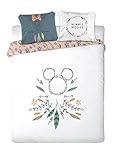 AYMAX S.P.R.L Parure de lit Double Minnie Dreamcatcher 100% Coton - Housse de Couette (200x200) + 2 taie (65x65)