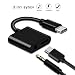 Produktbild 2 in 1 Type C auf 3.5 mm Audio Kopfhörer Stereo Adapter Jack Externe Audio Stereo Kabel für Google Pixel 2/XL, Huawei P20/P20 Pro, HTC U11/U11 life/U11 Plus/U12 Plus/HTC U Ultra und mehr Geräte ohne 3,5 mm Port - Schwarz