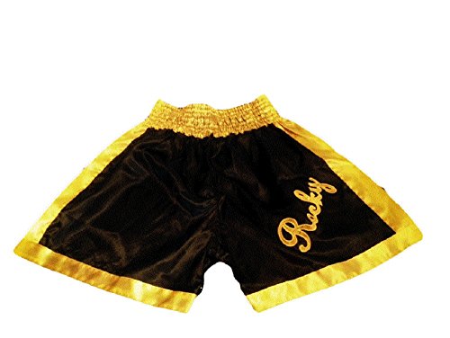 De Rocky negro/dorado diseño de bandera de Italia semental pantalones cortos de boxeo