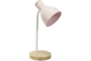 ValueLights | Blush Pink Metal Dome Shade Wooden Base Adjustable Task Reading Light Desk Lamp | Table Lamps, Home Décor & Improvement Essential