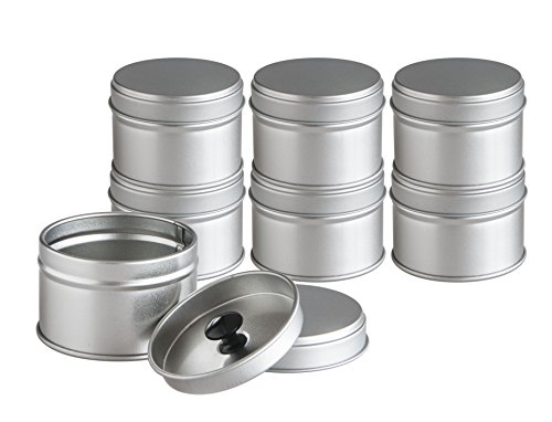 12 kleine Gewürzdosen mit extra Aromadeckel + 2 gratis Streueinsätze, Ø 6,6cm, Höhe 4,6cm, stapelbar, inkl.12 Etiketten - 4