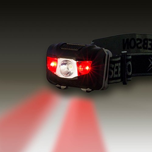 SEBSON LED Stirnlampe batteriebetrieben, 150lm, 4 Funktionen, Kopflampe, Stirnleuchte - 4