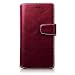 Produktbild Huawei P9 Case, Terrapin Leder Brieftasche Case Hülle mit Standfunktion Kartenfächer für Huawei P9 Hülle Rot mit Weiß Nähend