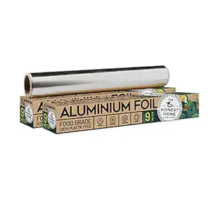 THE HONEST HOME COMPANY Aluminium Foil Food Wrap Premium Quality for Food Packing Cooking Baking - 9 Meter ( Pack of 2)