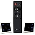 Aura Remote Control for Fan Regulator & 5 Device Switch|7 Step Speed Regulation|Hummless Regulation|Ir Remote|Memory Function|Manual & Remote Control (Fan Regulator + 5 Channel Switch (Combo)),Black