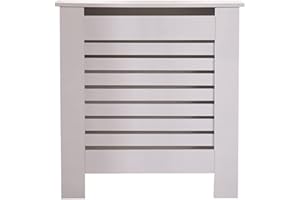 Kingwudo® Wooden High Gloss Radiator Cover Modern Decorative Cabinet S/M/L/XL Black/Brown (Grey, S—78X19X82CM)