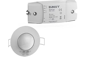Dinuy DM.Tec.002 - Detector Techo empotrar 2 Canales 360 diámetro 6,6m