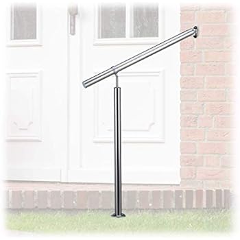 Eingangs-Geländer-Set in Edelstahl GE3 mit 1 Pfosten zur seitlichen